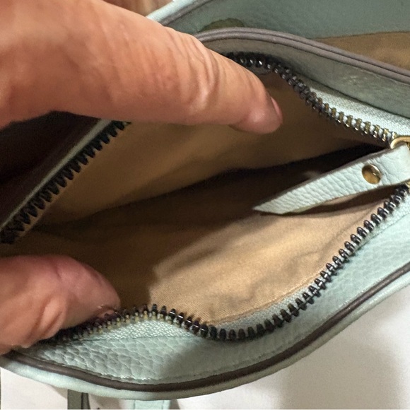 Nanette Lepore Shelia solid crossbody bag in light blue or mint green. - Picture 6 of 12